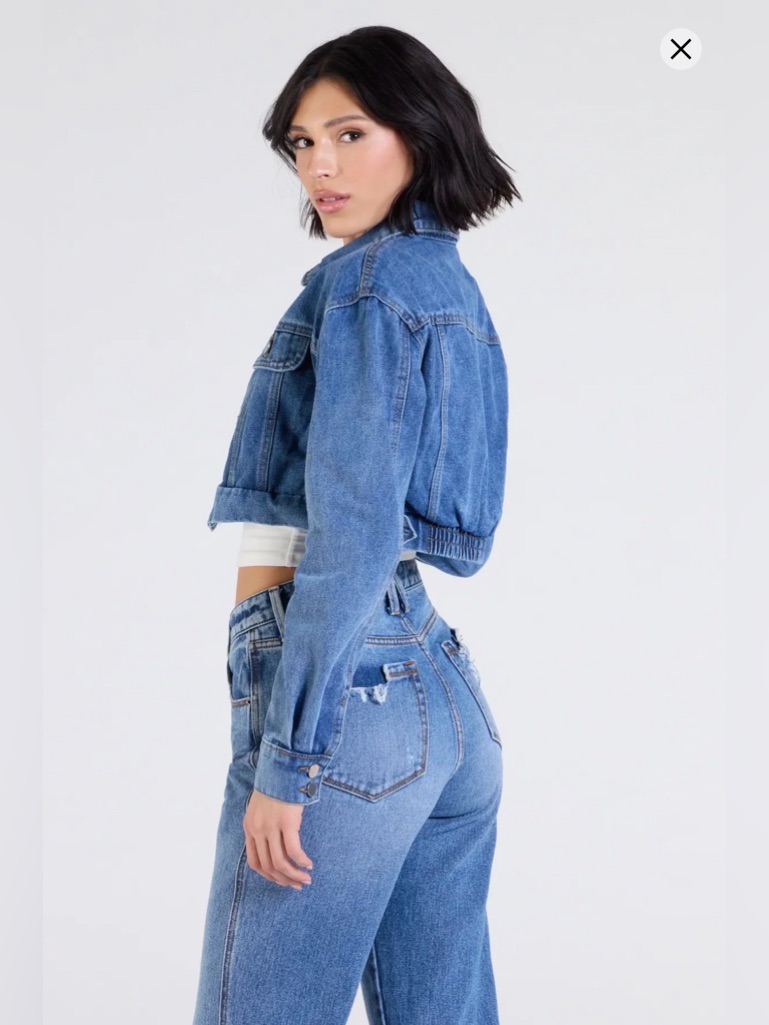 Windsor Cropped Blue Denim Jacket